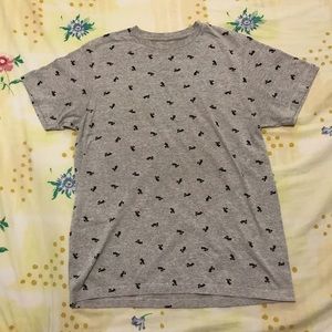 Gray Mickey Print Disney T-Shirt